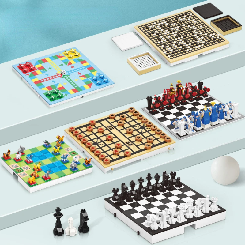 Chess Set Building Blocks Toys Chess Board Folding Set Micro Blocks ...