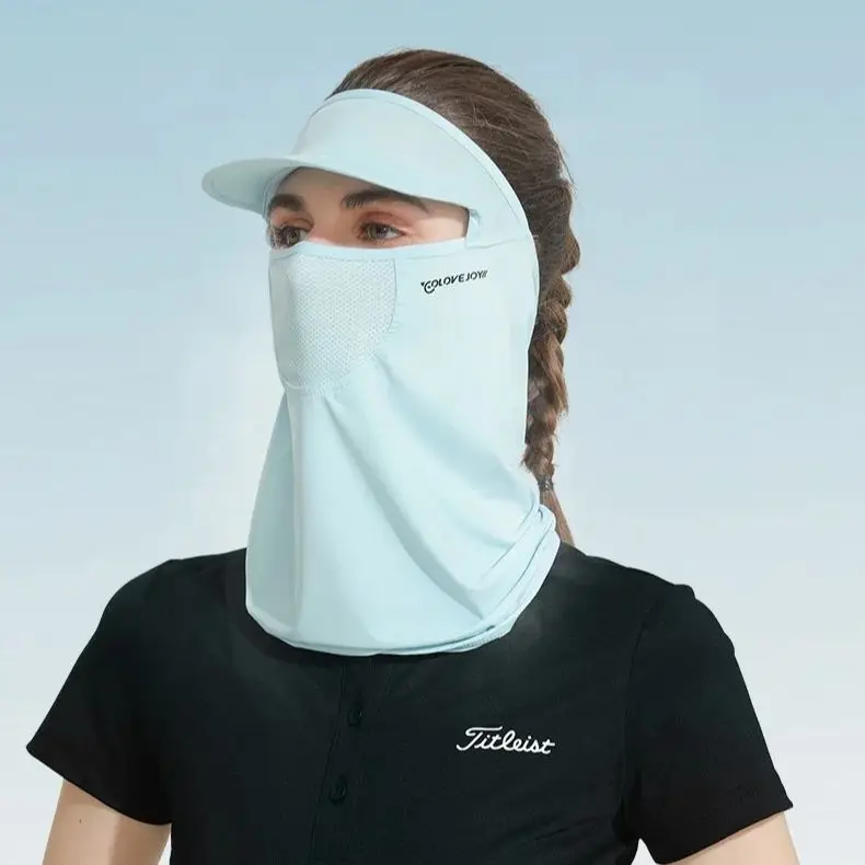 Summer Full Face Sunscreen Mask Men and Women Golf Breathable Sun Protection Neck UV Ice Veil Face Gini