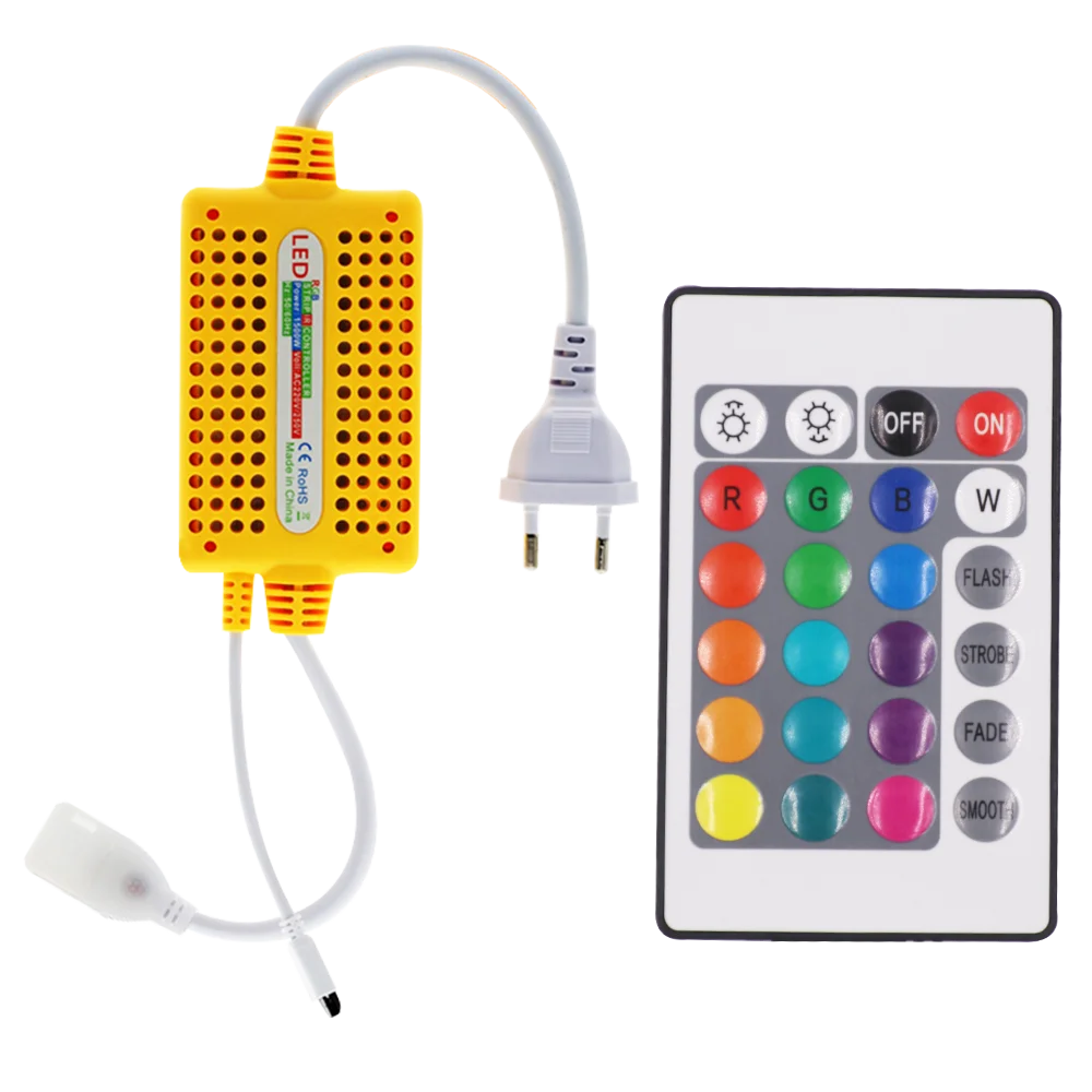 24 Key Led Controller Learning Led Remote Wireless RGB IR Remote Controller For SMD5050 LED Strips ...