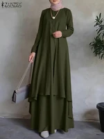 Autumn Fashion Muslim Dress Women Long Sleeve Abaya 4