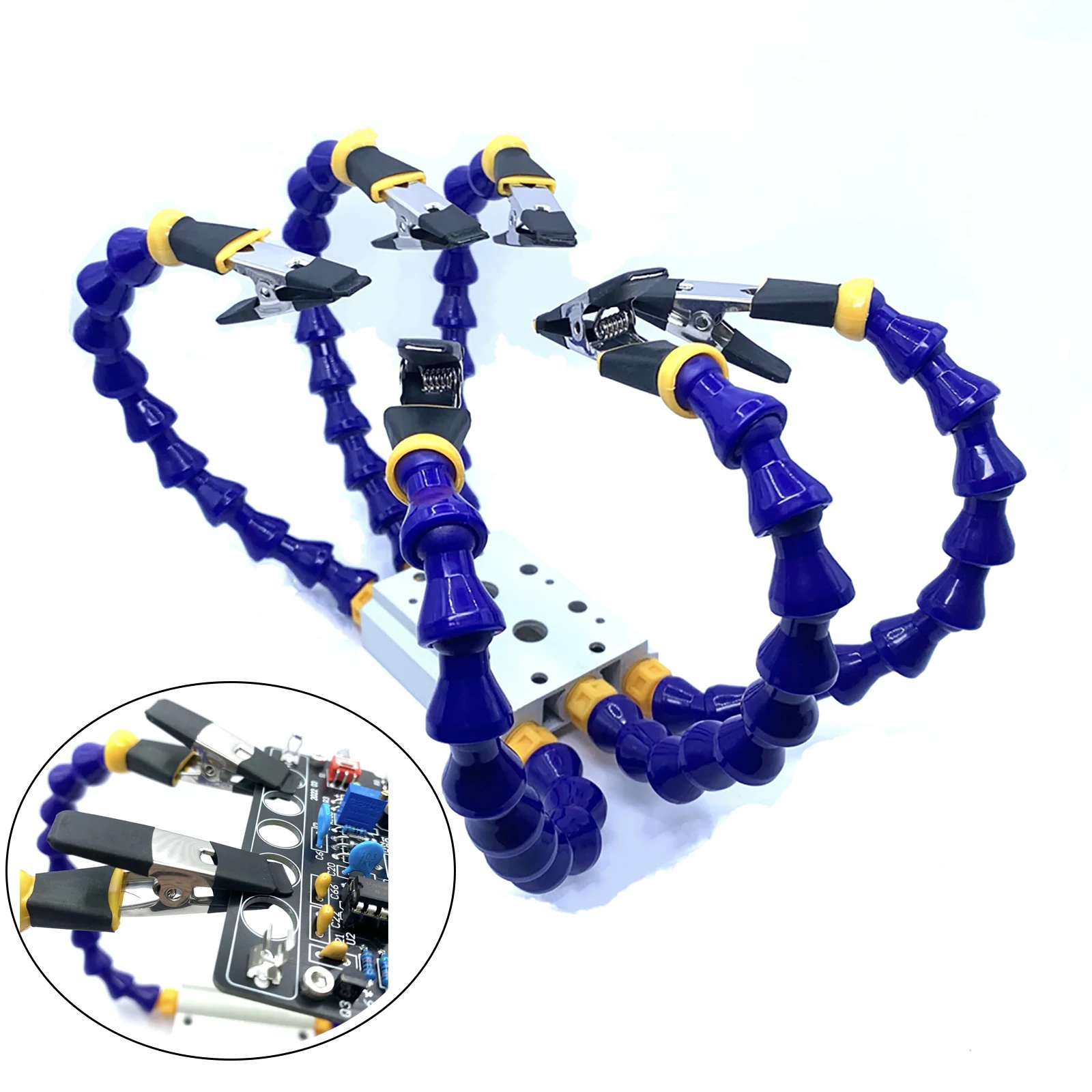 Soldering Station Benches Vise Table Clamp with Flexible Arm Aluminum Alloy Clamp Soldering Iron Holder Printed Circuit Board Welding Repairs