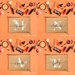 Personal Custom Name Flower Lady Wash Storage Case Girl Women Cosmetic Bags Makeup Bag Pouch Travel Outdoor Toiletries Organizer