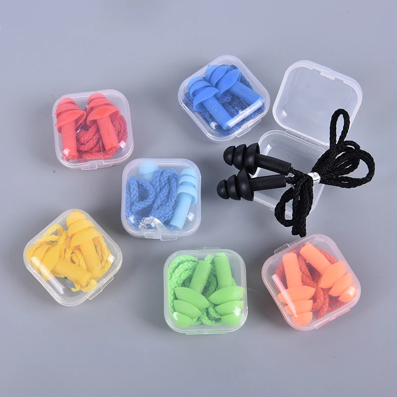 

Silicone Ear Plugs Sleep Earplugs Noise Reduction Swimming Earplugs With Rope