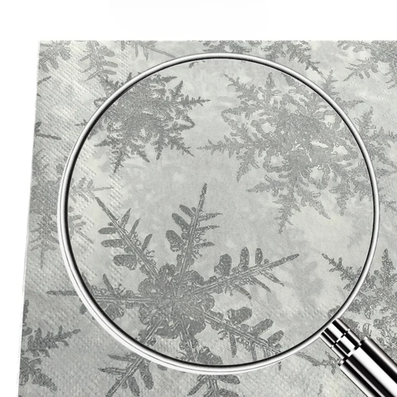 20pcs/Pac 2-Ply Christmas Series Party Decoration Paper Napkins Winter Snowflake Printed Paper Placemats Wine Glass Flower