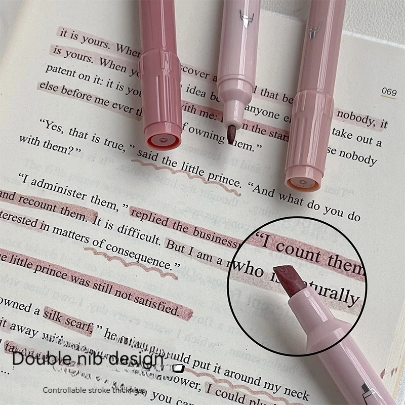 4 개/대 그라디언트 더블 헤드 형광 형광펜 펜 마커 학교 사무 용품에 대 한 파스텔 드로잉 펜 귀여운 편지지