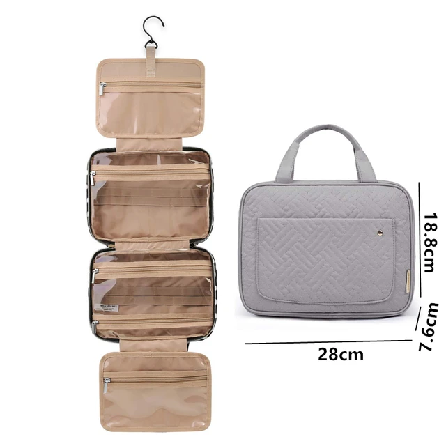 Bolsa de aseo colgante para mujer, neceser grande impermeable, organizador  de viaje, artículos de tocador para mujer, maquillaje, Kit de baño plegable  - AliExpress