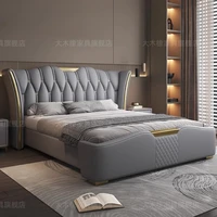 Lits imperméables esthétiques cadre Unique nordique salon lits de rangement Double chambre Muebles Para El Hogar accessoires de maison 4