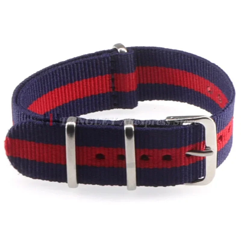 Nylon Army Sports Black Watch Strap - Fabric Band with Buckle