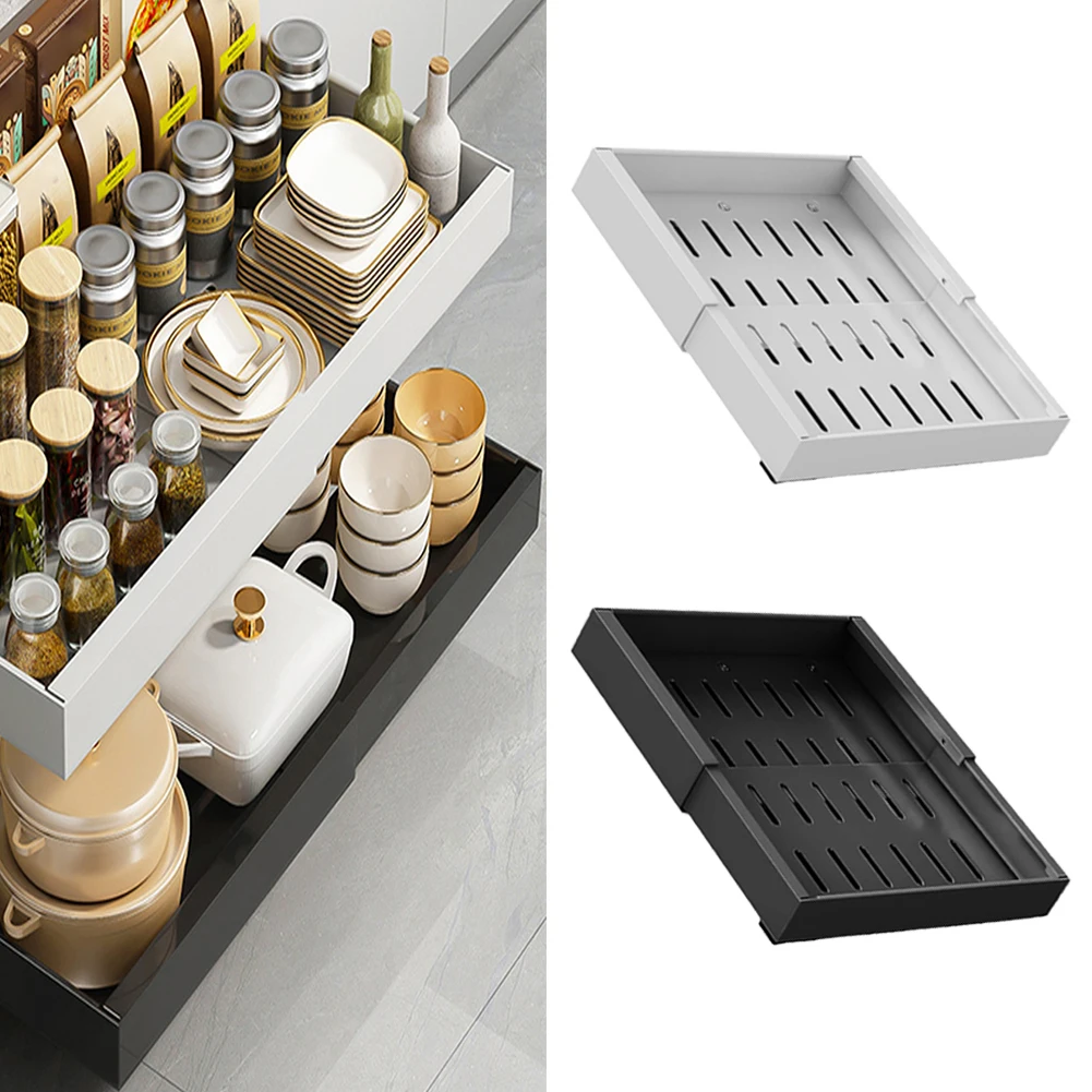 Erweiterbarer ausziehbarer Schrank-Organizer, ausziehbare Schubladen, erweiterbarer Schrank, herausziehbare Regale für Küche, Speisekammer, Badezimmer – Detail 13