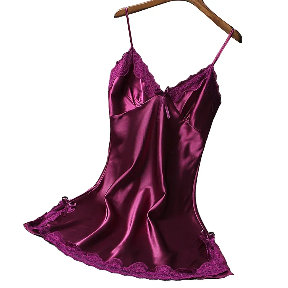 Ladies Wrap Dress Women Nightwear Breathable Lightweight Lingerie Sleepwear Nightdress Robe Satin Soft Fashion,women nightgowns,women nightdresses,sleeping dress