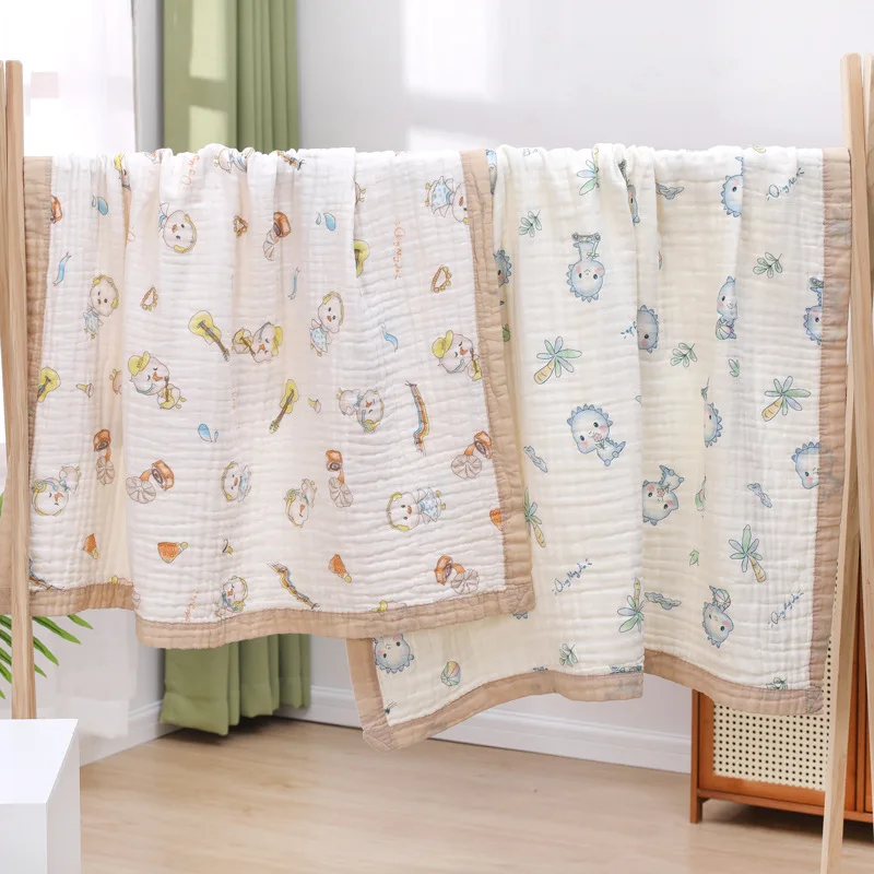 High Density Baby Gauze Bath Towel 6 Layers of Newborn Soft Seersucker Children's Nap Blanket for Kindergarten Children