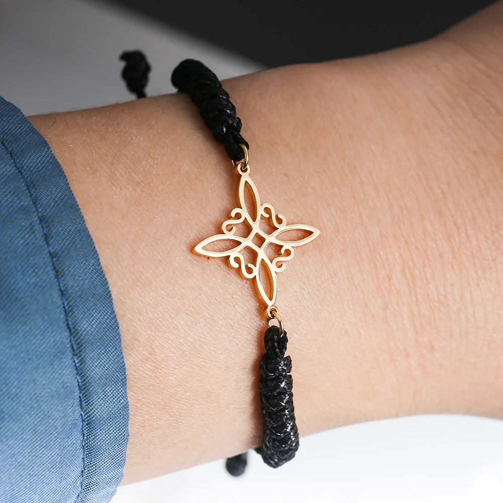 Rope Bracelet Witchcraft Women Stainless Steel Charm