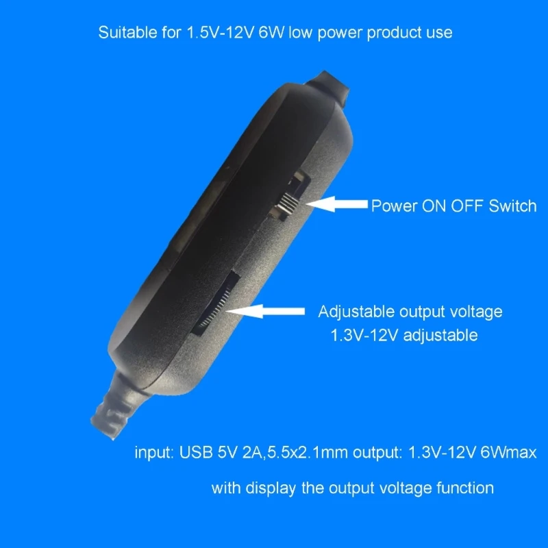 USB Charging Cable 5V to 1.5V 3V 4.5V 6V 9V 12V Adjustable Output Voltage