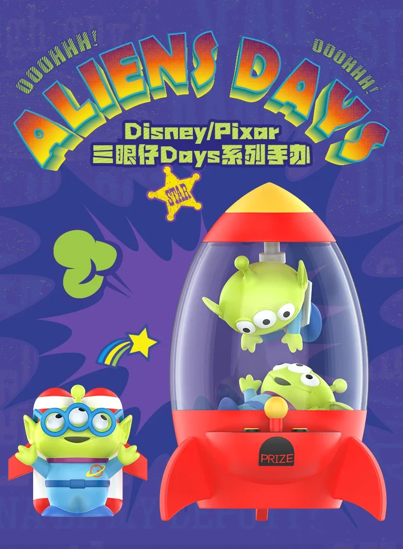 POP MART Pixar Aliens Days Series Blind Box Toy Girl Kawaii
