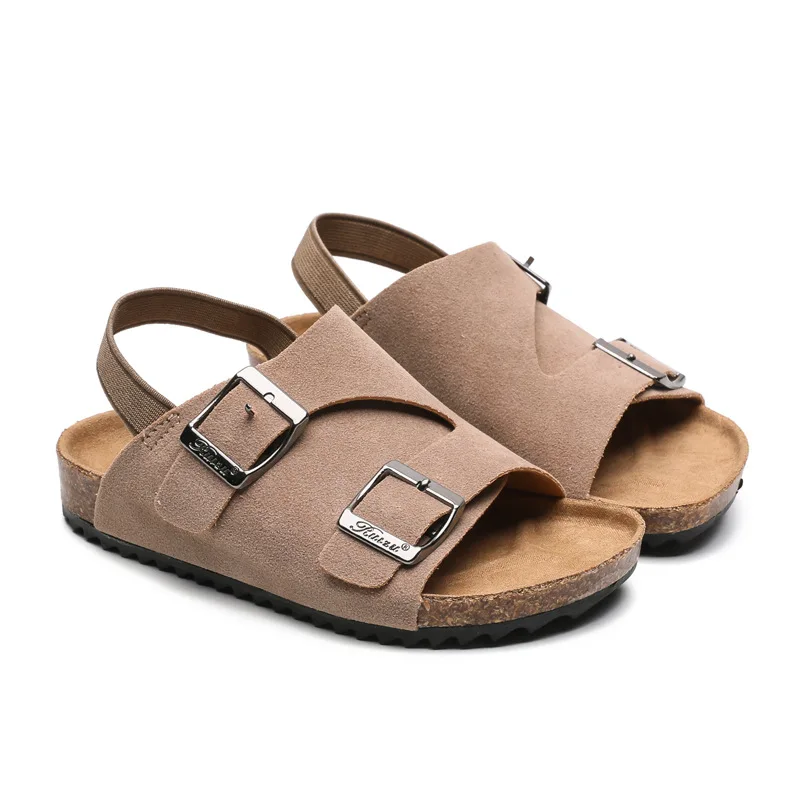 Summer New Children Frosted Cork Sandals for Boys and Girls Light and Thin Beach Shoes Comfortable Cool Sandals for Outdoor
