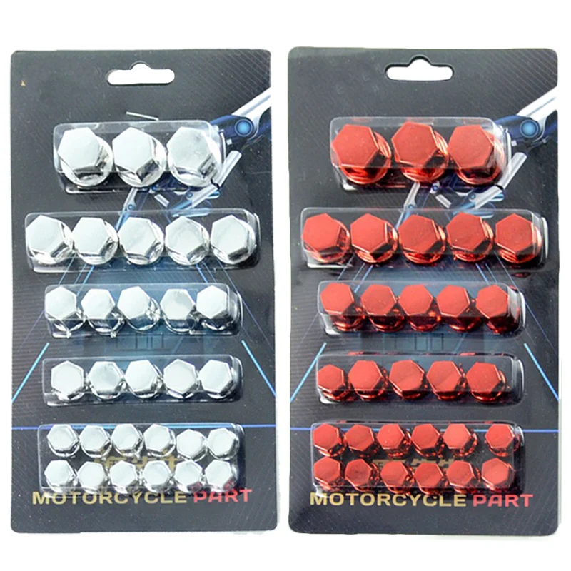 30pcs Motorcycle Screw Decoration Cover Plating Cap for Car Motor Scooters Electric Colored Nut Cover Motorcycle Accessories motorcycle screw caps motorcycle nut covers