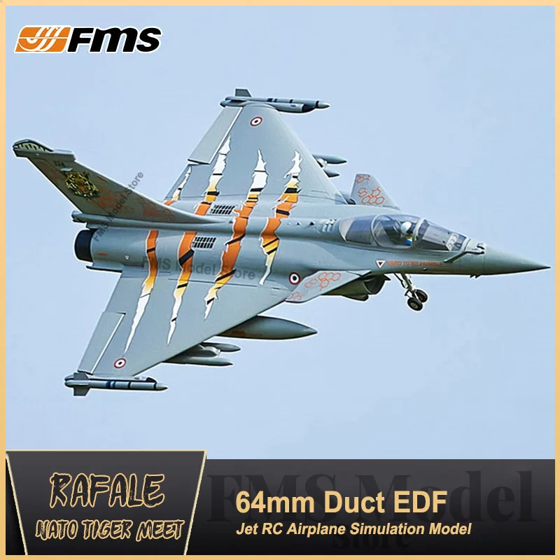

FMS 64mm V2 Rafale Simulation Model PNP Electric RC Airplane EDF Ducted Fan Remote Control Aircraft Avion Wingspan Fixed Win