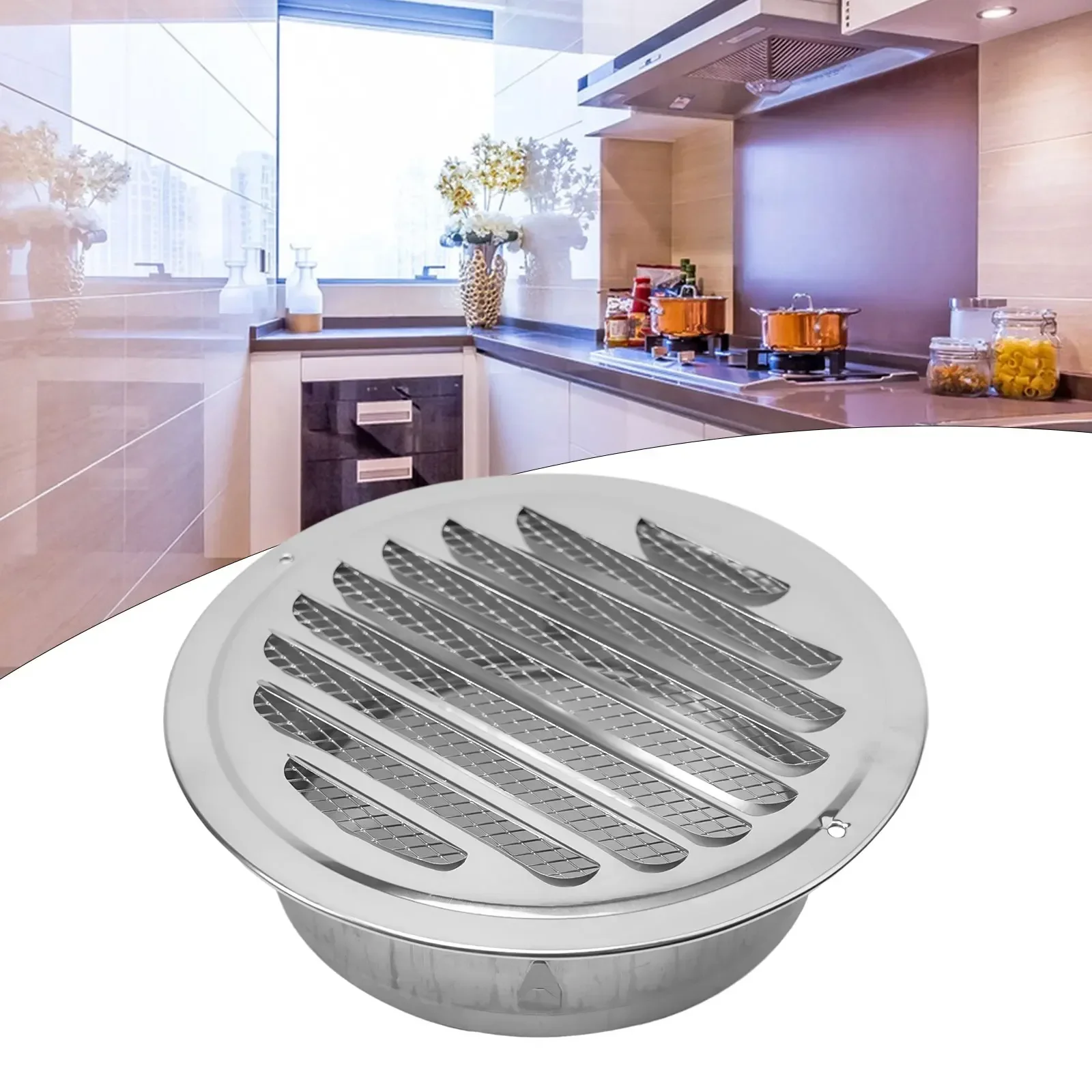 70 300mm Round Stainless Steel Vent Grille Exterior Wall Duct Ventilation Tools Exhaust Grille Cover Cooling Heating Vents Cap