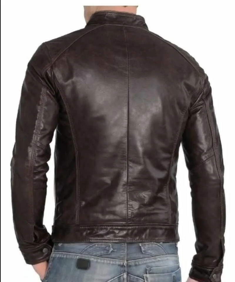Slim Fit Racer Leather Jacket for Men Leather All Colors Coat