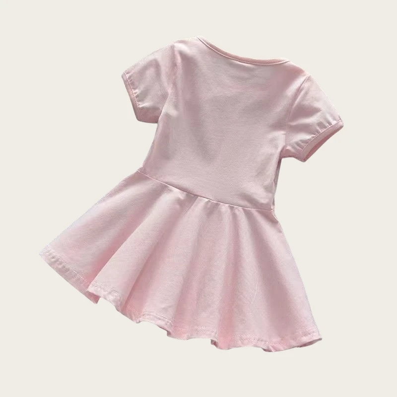 Girls Dress,Princess Costume,Kids Clothes Baby Girls Cotton Short Sleeve Dress Cartoon Printed Outfits