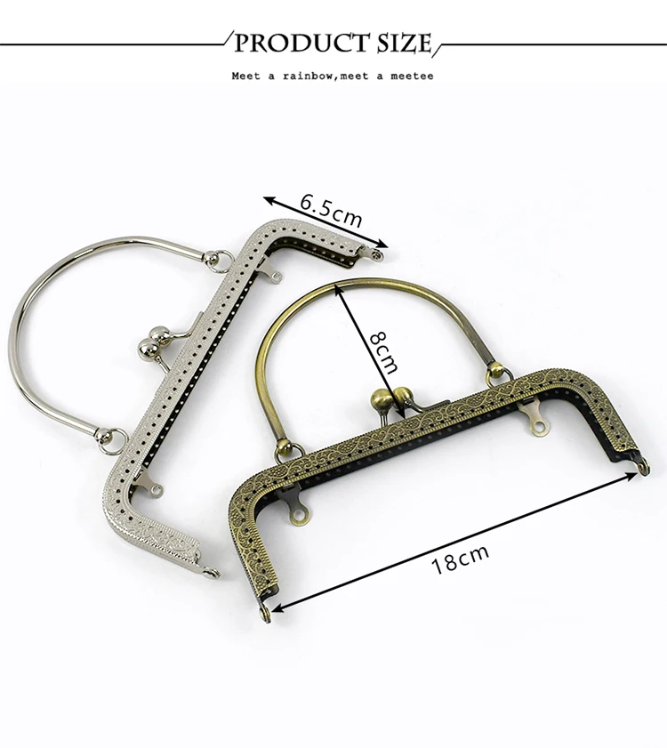 1/2/5Pcs Deepeel 18cm Metal Square Smooth Bag Handle Women Purse Frame Handbag WovenBag Chain DIY Handmade Sewing Accessories