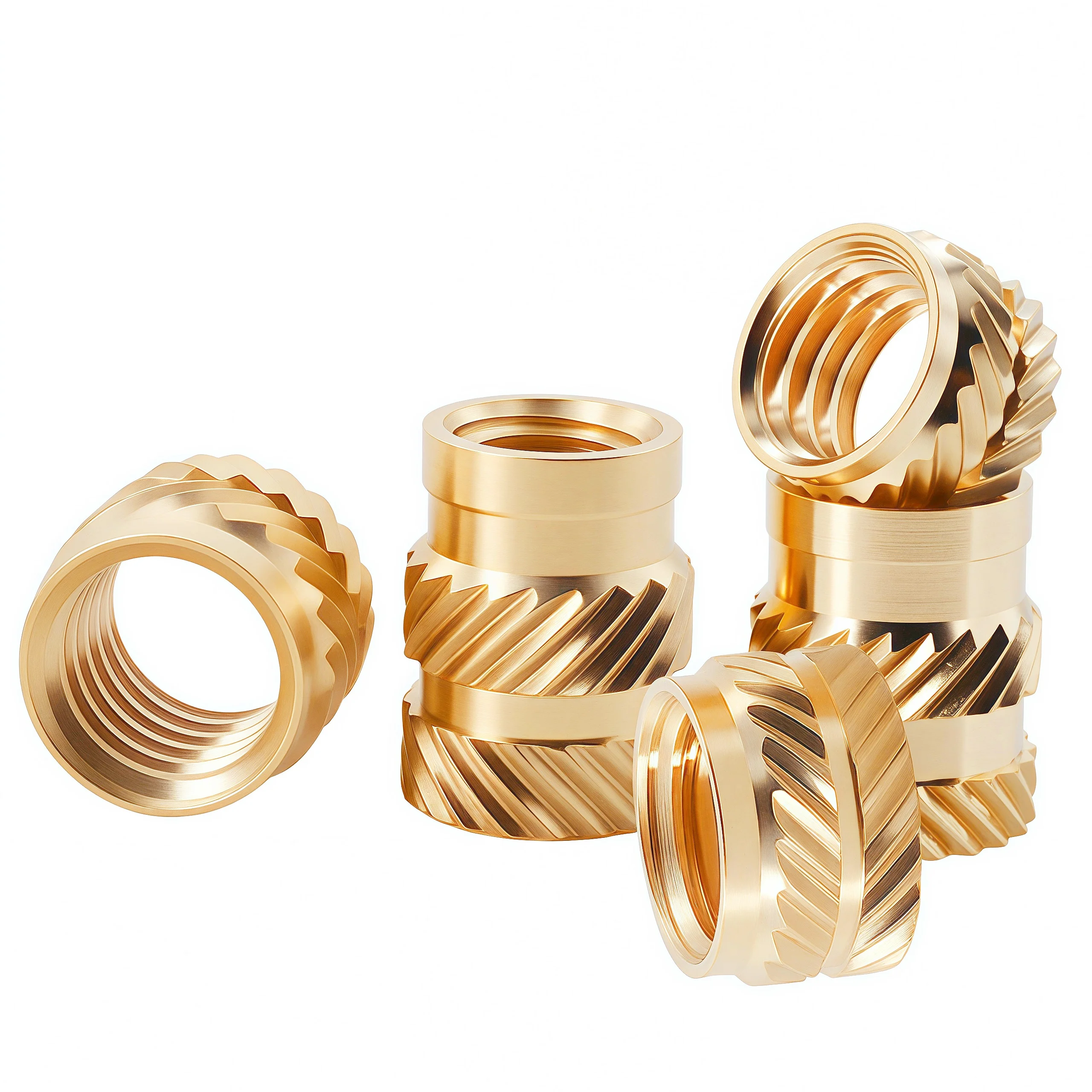 Brass Heat Insert Nut M2 M3 M4 M5 M6 M8 Double Twill Knurled Hot Melt Injection Embed Thread Inserts For 3d Printer Plastic