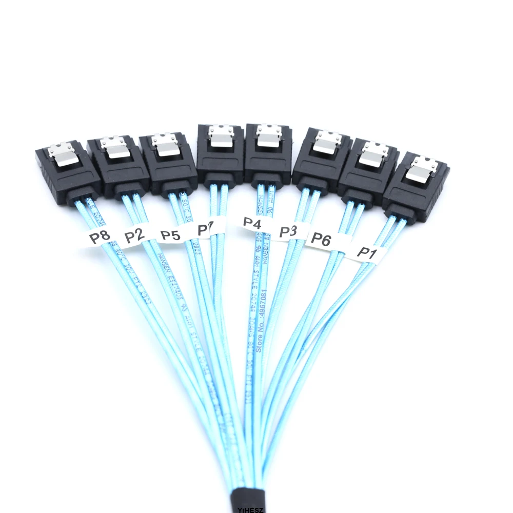 8 Sata Naar 8 Sata Kabel 8 Pcs Sata 3.0 Naar Sata 3.0 Cabl Sas 7pin 6Gbps Datakabel Voor Harde Schijf Ssd Optische Drive Server Host