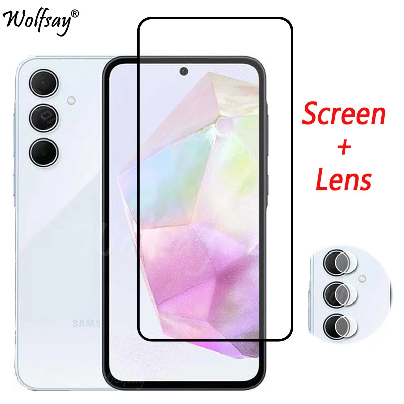 Vetro Temperato A Copertura Totale Per Samsung Galaxy A35 Proteggi Schermo Per Samsung A35 5G Vetro Per Fotocamera Per Samsung A35 Glass 6.6 Pollici