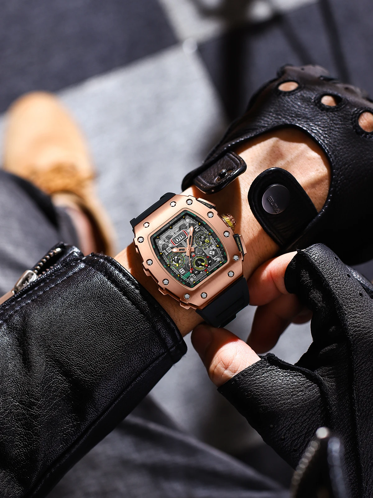 GUANQIN 2022 New Men's Mechanical Watches Skeleton Luxury Automatic Watch Men Sapphire Glass 50M Waterproof Richard Wristwatch