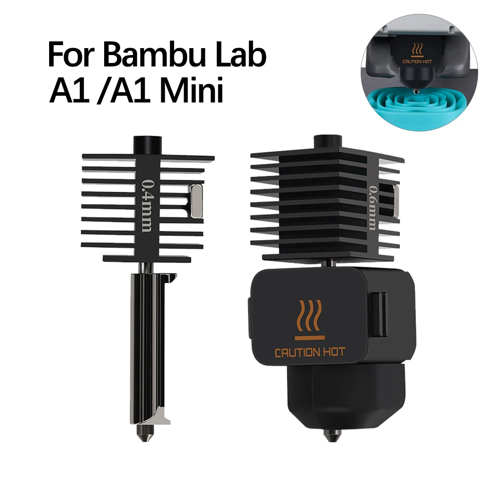 0.4Mm A1 Mini Gruppo Ugello Hotend Kit 0.2Mm Acciaio Inossidabile 0.6Mm 0.8Mm Acciaio Temprato Per Accessorio Stampante 3D Bambu Lab A1