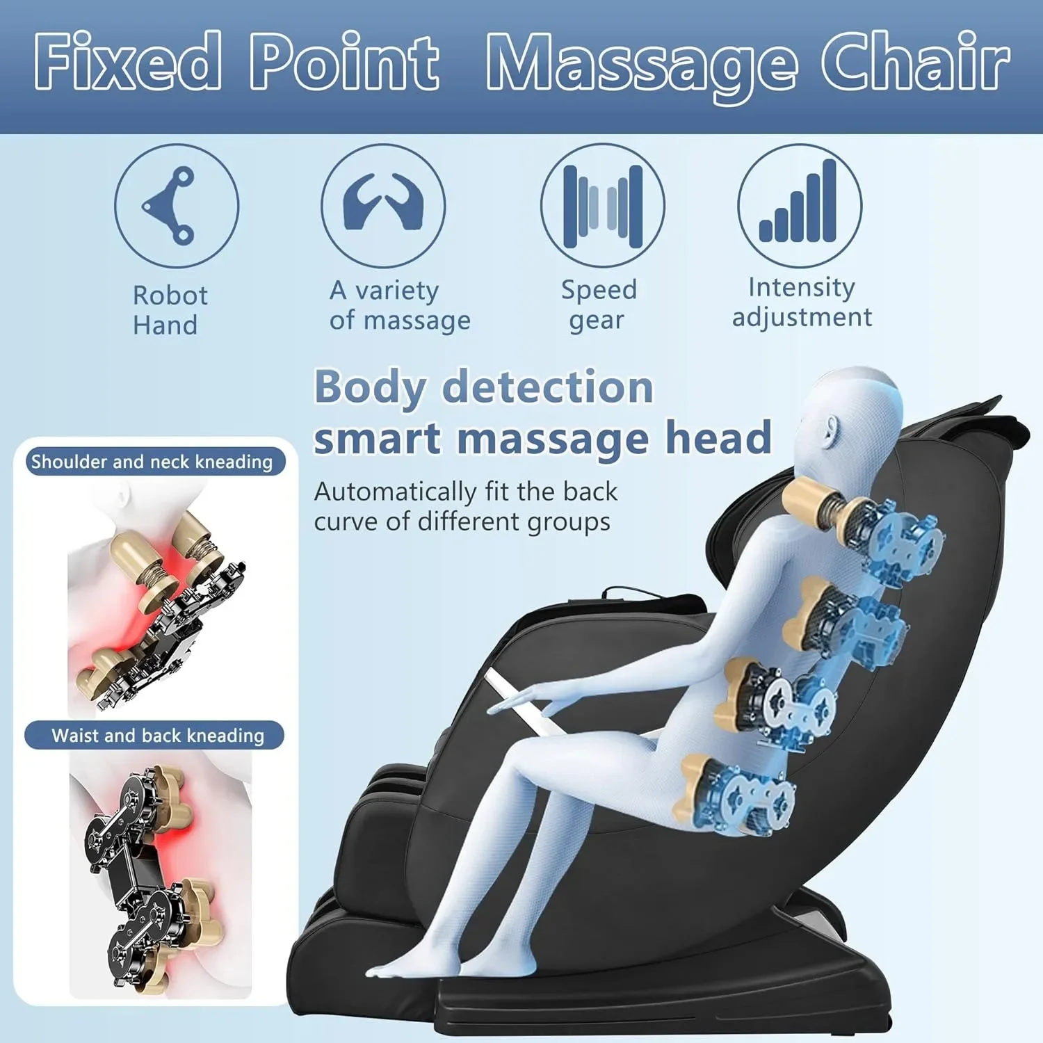 Massage Chair Full Body Electric Shiatsu Massage Chair Recliner with Foot Rollers Built-Heat Therapy Air System Stretch