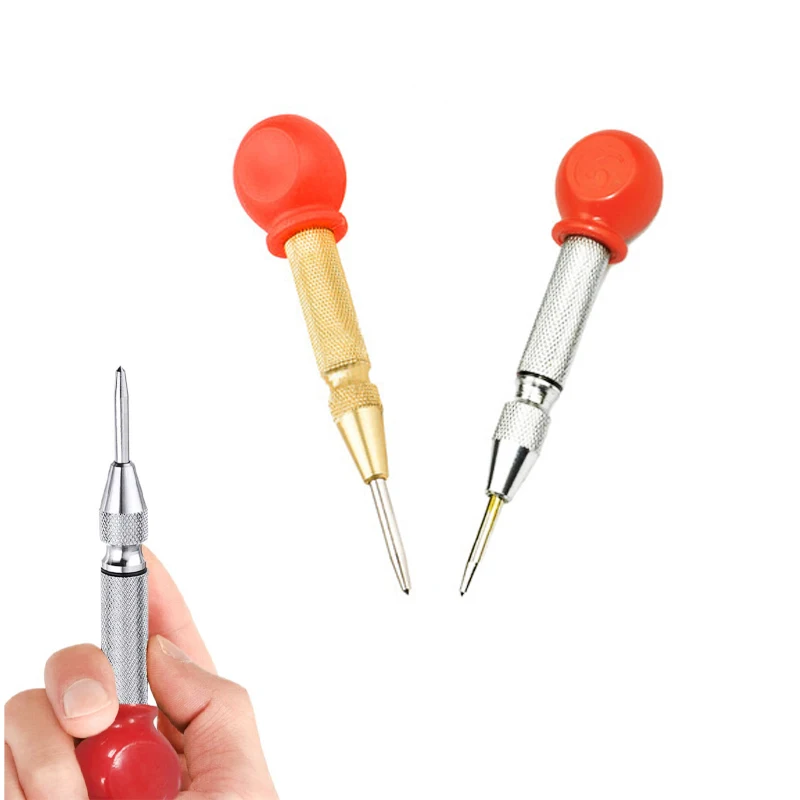 

New Hand Tool Automatic Center Punch Spring Loaded Marking Hole Carbon Steel Body No Hammer Needed Automatic Hole Impact Punch