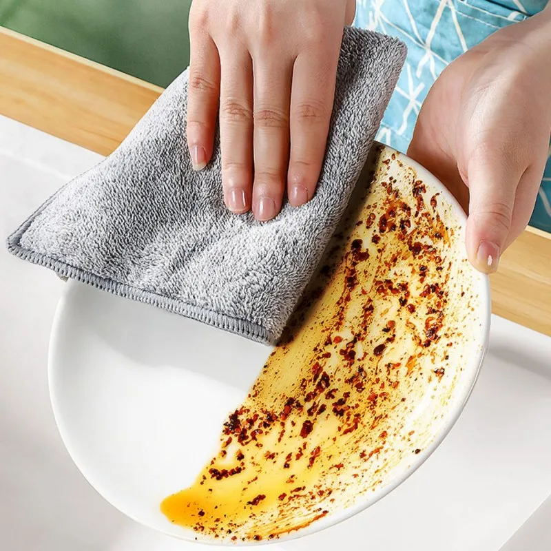 Ultra-Absorbent Bamboo Charcoal Cleaning Towels - Non-Stick Oil Kitchen Dishcloths