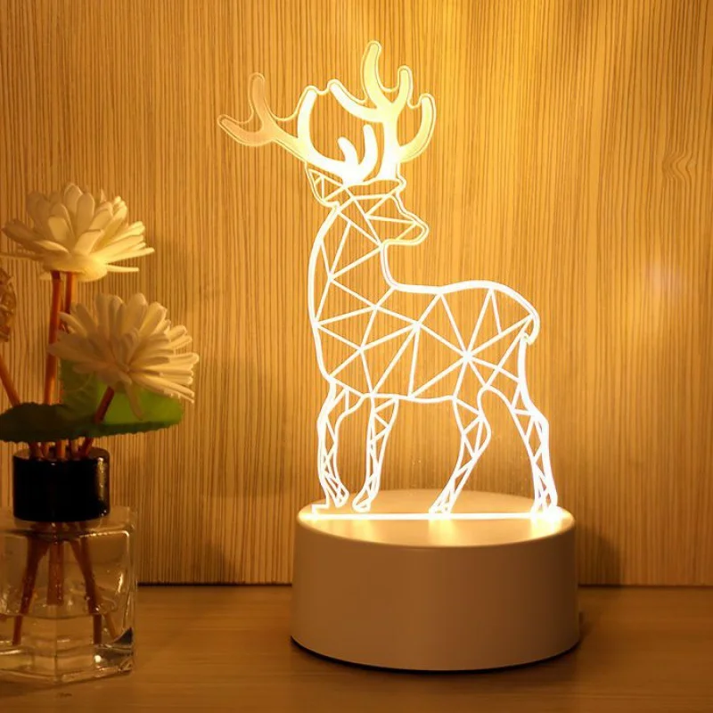 3D Acrylic LED Night Lamp USB Plug-Bedside Accent for Birthday Celebrations & Family Home Decor