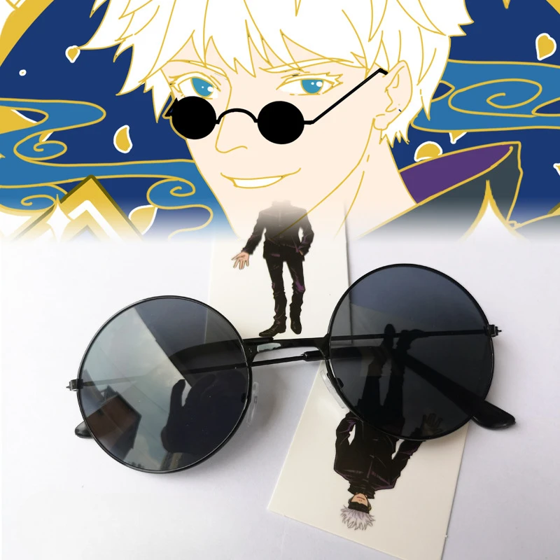 Anime Cosplay Props Anime Cosplay Accessories Anime Cosplay Sunglasses Gojo Satoru Glasses Cosplay Anime Jujutsu Kaisen Cos Costume Eyewear Sunglasses Glasses Role-playing Party Men Women