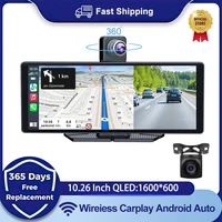 Universal 10.26" Car Intelligent 4K 360° Rotatio Car DVR Dash Cam Wireless CarPlay & Android Auto Bluetooth WIFI Rear Reversing 1