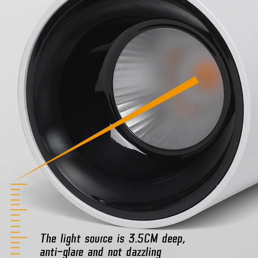 LED 원형 통 천장 조명 5W10W12W15W18W20W24W COB 칩 스포트라이트 눈부심 방지 AC85-265V 천장 조명 실내 조명