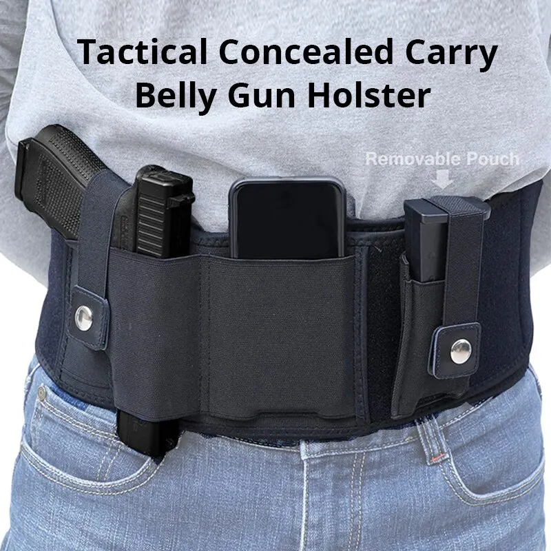 Tactical Belly Gun Holster Concealed Carry Waist Band Pistol Holder