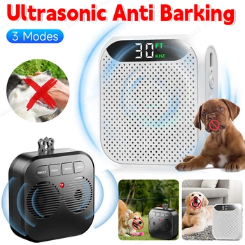 Dog Repeller Portable Ultrasonic Deterrent Anti-barking 3 Modes 30 Ft Range Dog Training Device Repel Animals Pets Dog Trainer 2