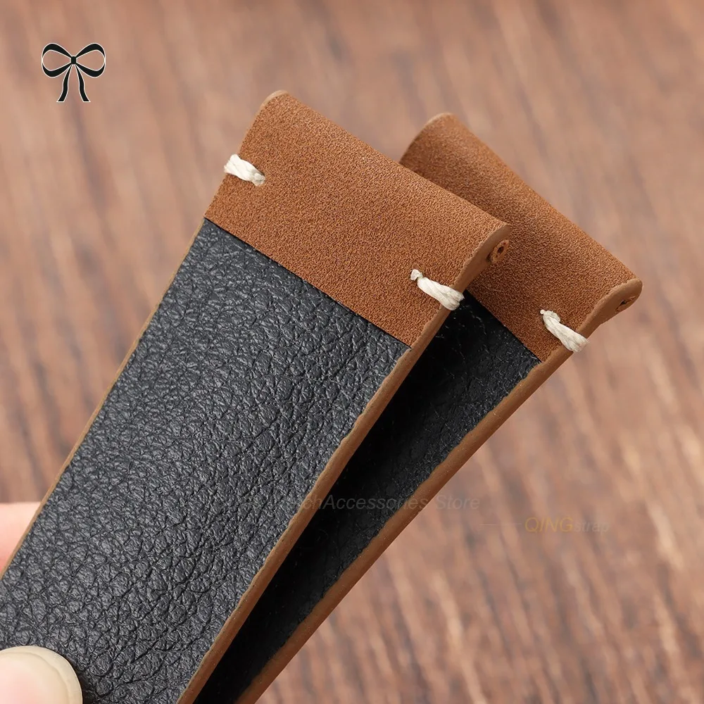 Vintage Brown Leather Watch Strap, Matte Finish, 20mm or 22mm - Unisex Cowhide Universal Bracelet