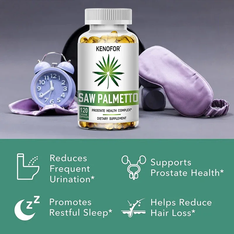 Prostate Saw Palmetto Supplement Men's Prostate Health Support Size Supports Urinary Relief Bladder Control Promotes Hair Growth saw palmetto supplement prostate urinary tract capsules