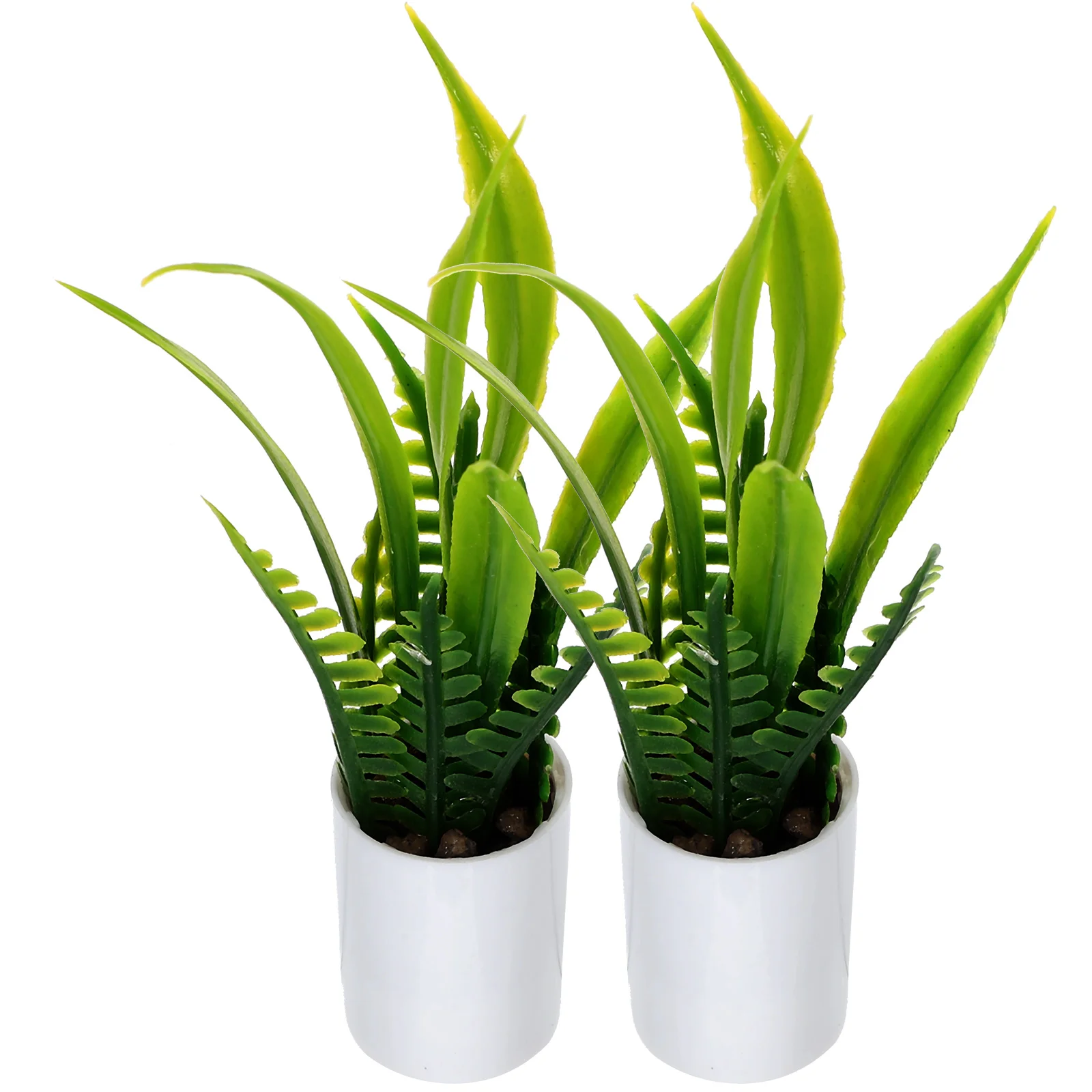 

2pcs House Fake Plant Ornament Miniature Bonsai Small Potted Plant Decoration
