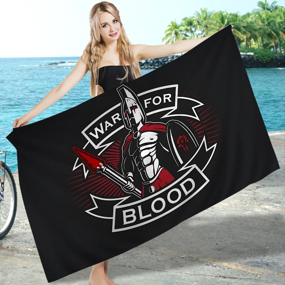3D HD Printing Spartan Gladiator Logo Microfiber Beach Towel Absorbent Quick Dry Soft Yoga Resort Mountain Climbing Towel 5