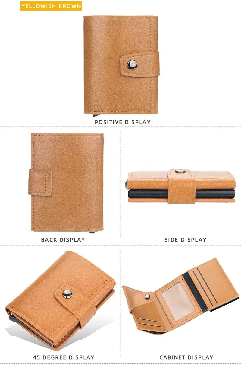 RFID-blockierende Bankkarten-Etuis Luxus-Geldbörsen für Herren Metall-Slim-Thin Minimalistische Kartenhalter Reisebrieftaschen für Männer und Frauen – Detail 10