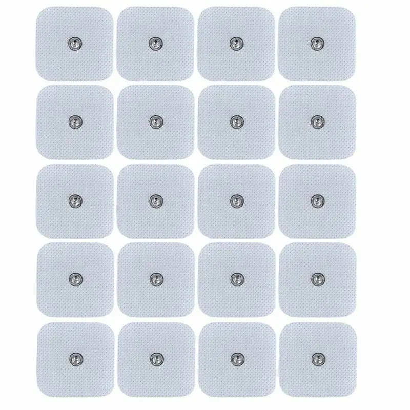 10/20Pcs 4*4cm Self Adhesive Replacement Electrode Pads For Acupuncture Tens Machine EMS Pulse Slimming Massager Therapy Snap On