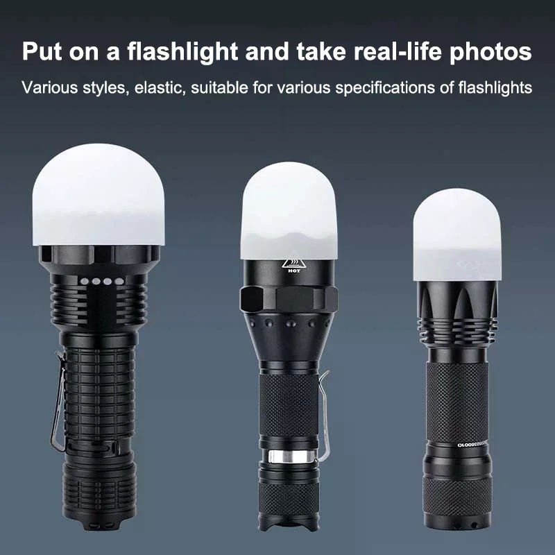 Premium Silicone Elastic Flashlight Lampshade, 2-Pack, 14-75MM, High Quality