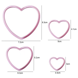 4-Piece Heart Cookie Cutter Set - Valentine's Day Baking and Decorating Tools (4pcs heart)