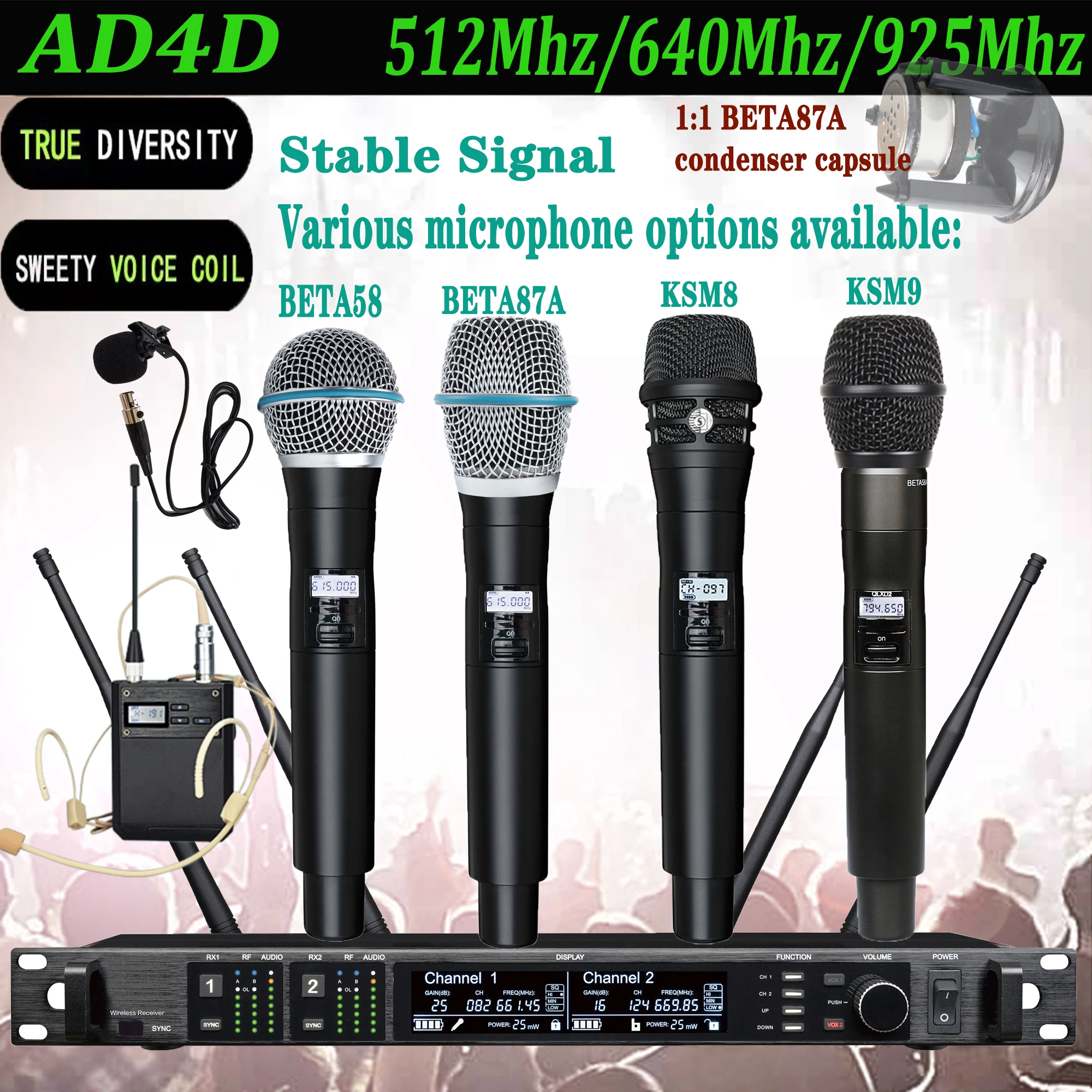 폴킷슨 AD4D/베타58 전문 오디오 장비 키트, 무대 공연, KTV, 가족 노래방용