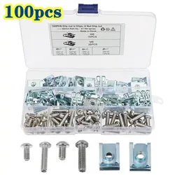 100/160Pcs M4/M5/M6/M8 U Nuts Speed Clip Fastener Assorted Kits 304 Stainless Steel U-shaped Clip Chimney Nut For Motorcycle Car