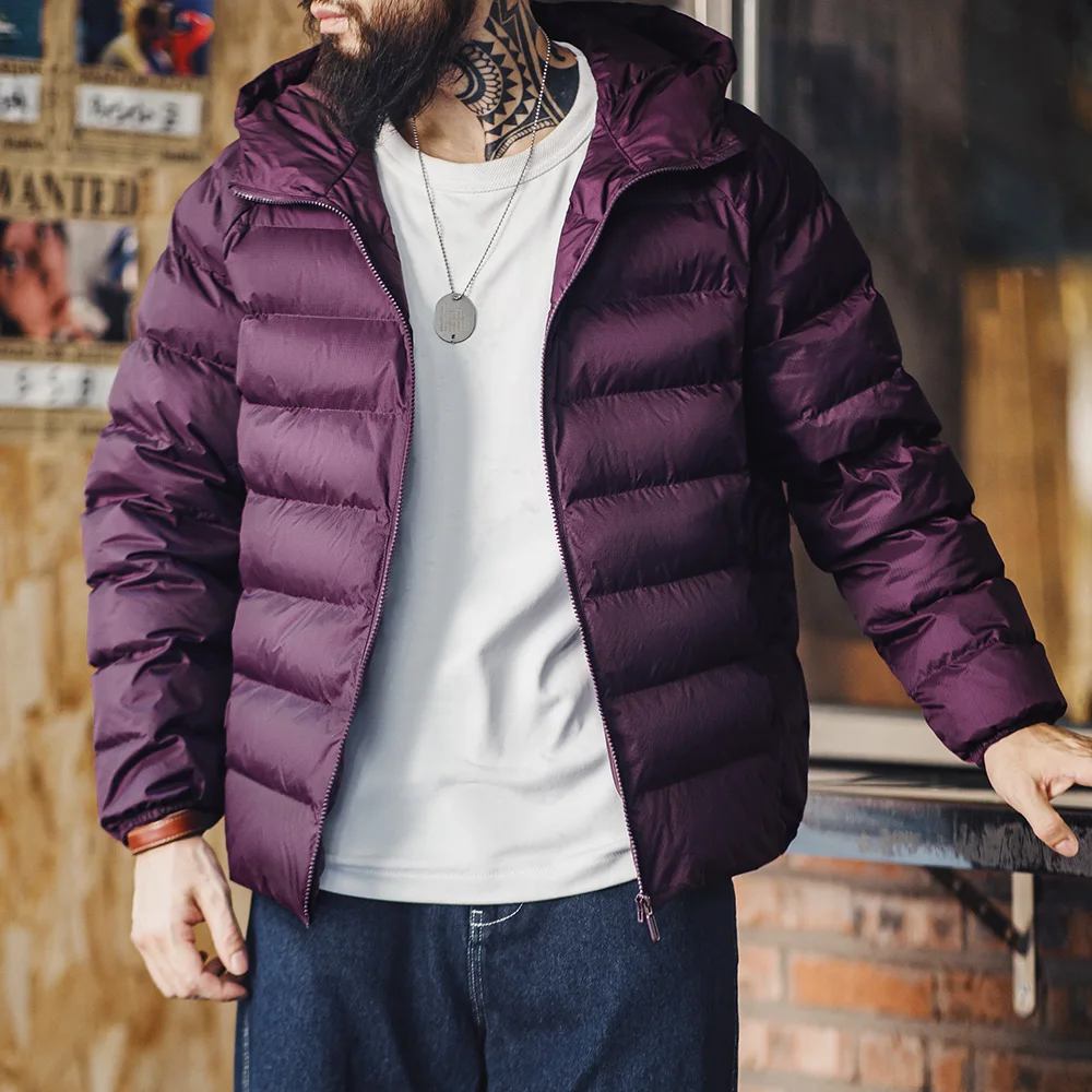 Cotton Jacket Parka Coat Parkas Coat Maden Casual Lightweight Waterproof Quilted Hooded Cotton-padded Jacket Men's Versatile Outerwear